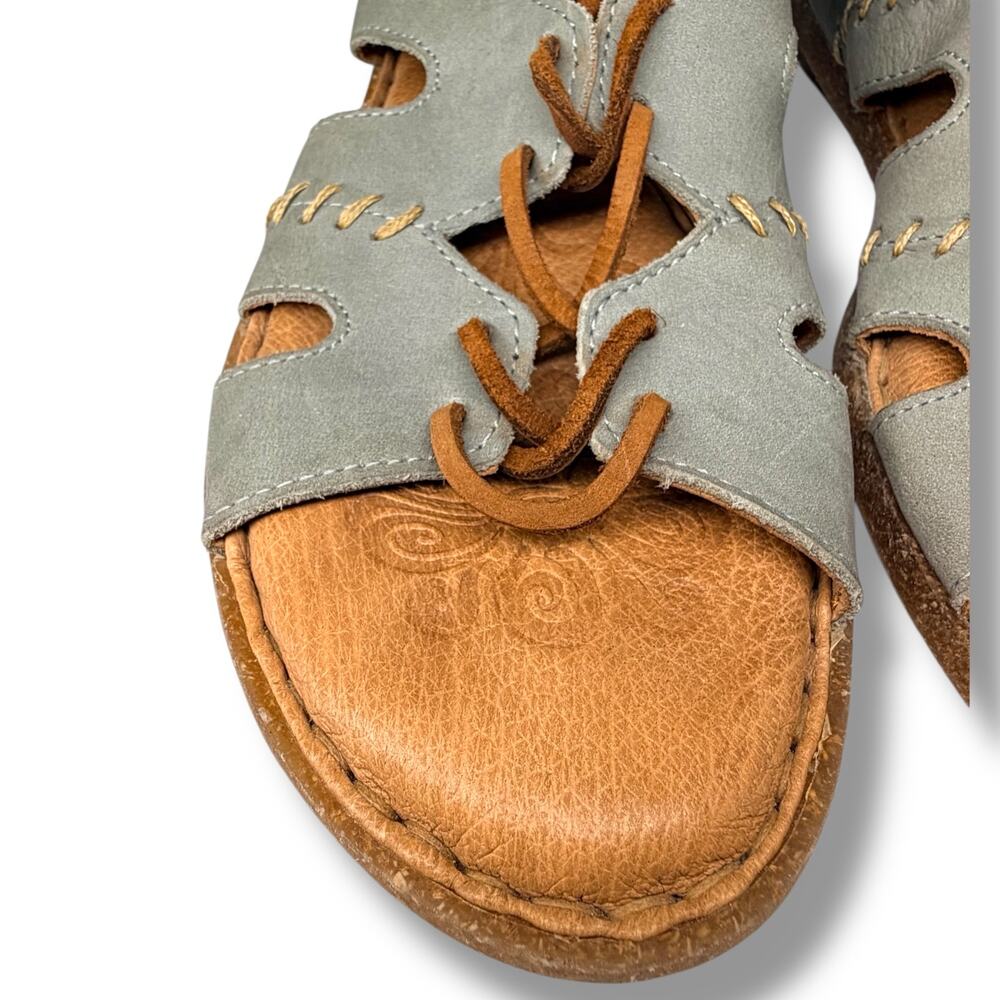 Born Leather Gladiator Ankle Sandals Women's 7 M/W Gray Suede Boho Style F25322 - Picture 6 of 12